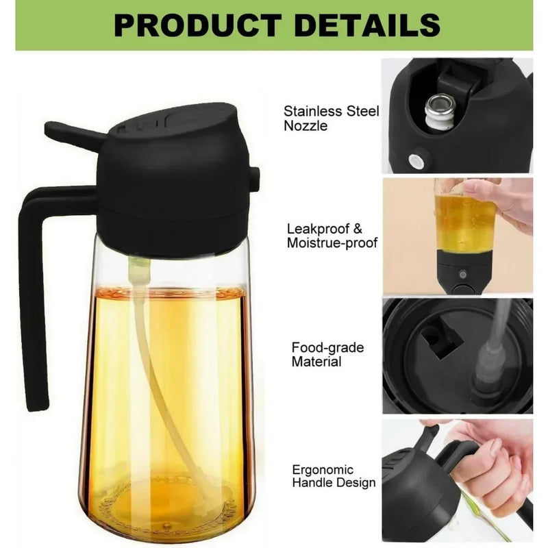 Garrafa 2 em 1 Pulverizador de óleo 500ml  de plástico e Dispenser de meio litro !!!   NÃO PERCA 
Pulverizador de Azeite de cozinha para churrasco, a mais pratica do mercado.    SUPER OFERTA SÓ NA Gold
O PORTA AZEITE MAIS